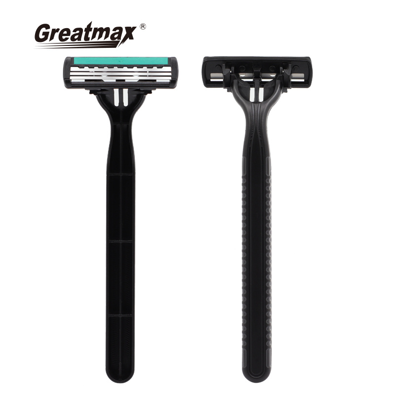 3 blades hotel disposable razor fashion shaving razor blade Article with lubrication plastic razor