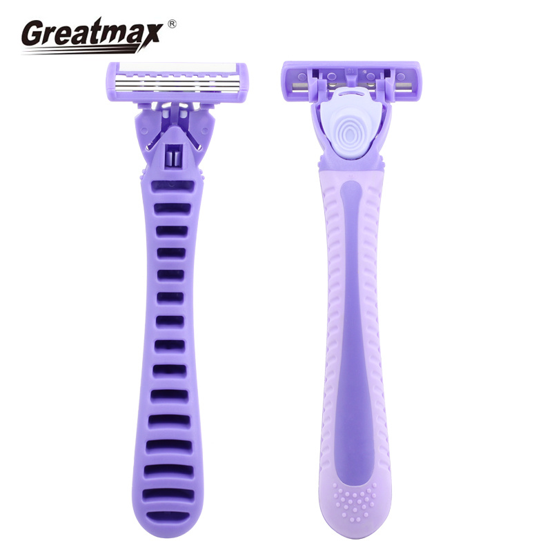 3 Blade Razor Shave Men Shaver Black Bikini Body Head Steel Stainless Logo Face Rubber Color Package Handle FOB
